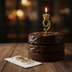 شمع طلایی تاجدار عدد ۹ | شمع لاکچری با طراحی خاص