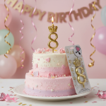 شمع طلایی تولد تاجدار عدد ۸ | شمع تولد لاکچری