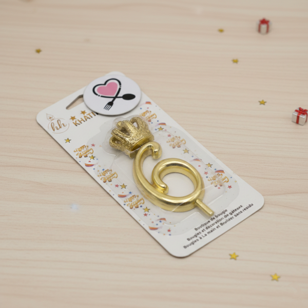 شمع طلایی تاجدار عدد ۶ | شمع تولد لاکچری و خاص