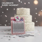 شمع تولد تاپ کندل 12 عددی | شمع نقره ای و اکلیلی