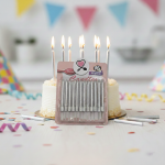 شمع تولد تاپ کندل 12 عددی | شمع تولد تاپ کندل نقره ای و اکلیلی