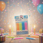 خرید شمع طرح پاستیلی تاپ کندل 12 عددی | Pastel Blacklight Birthday Candles