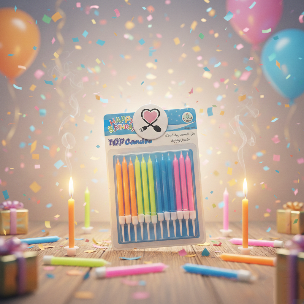 خرید شمع طرح پاستیلی تاپ کندل 12 عددی | Pastel Blacklight Birthday Candles