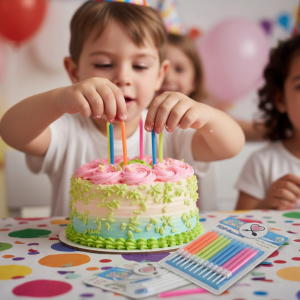 شمع طرح پاستیلی تاپ کندل 12 عددی | شمع تولد خاص