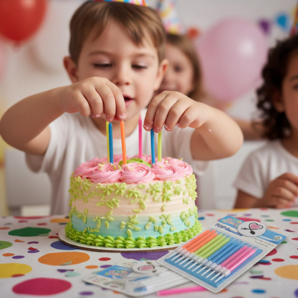 شمع طرح پاستیلی تاپ کندل 12 عددی | شمع تولد خاص