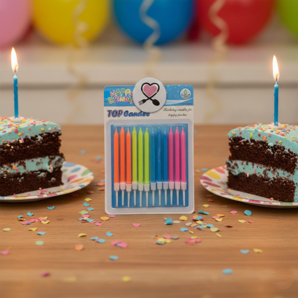 شمع تولد طرح پاستیلی تاپ کندل 12 عددی