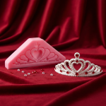 قالب فوندانت سیلیکونی طرح تاج قلب | قالب تزئین کیک حرفه‌ای