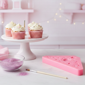 خرید مولد فوندانت سیلیکون مت طرح تاج قلب | قالب تزئین کیک حرفه‌ای