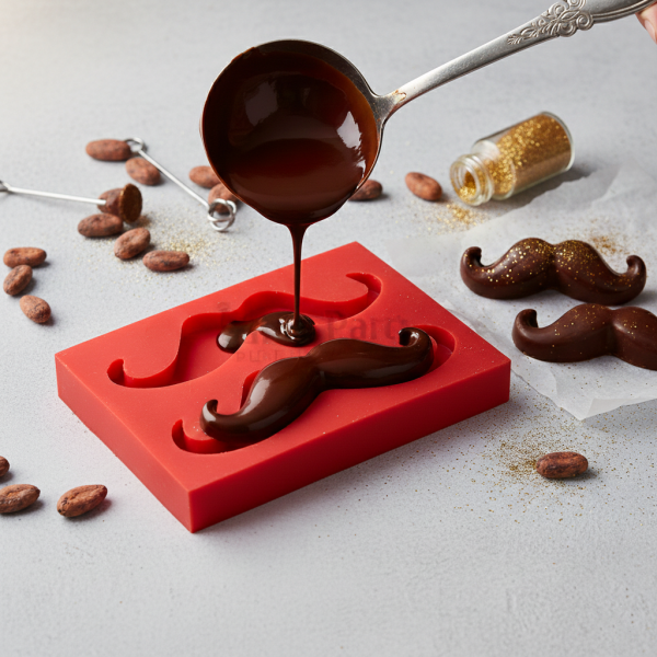 قالب سیلیکونی سیبیل دو تایی | مولد فوندانت سبیل فانتزی قنادی