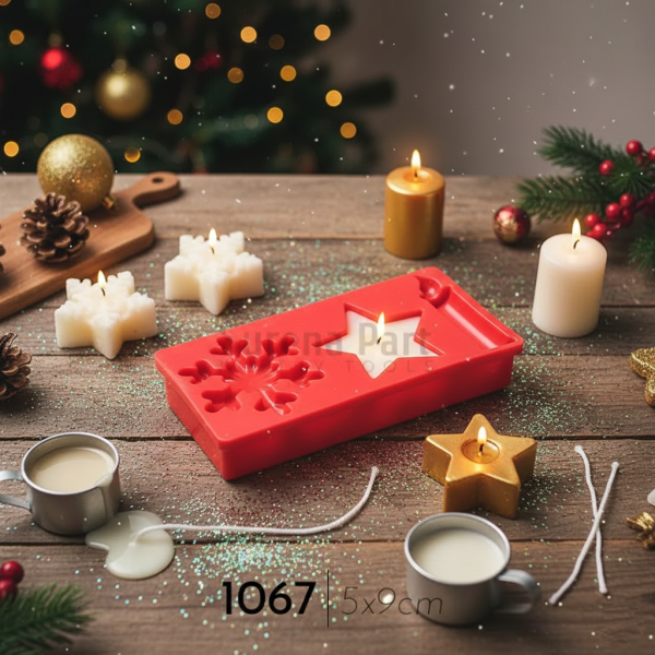 قالب سیلیکونی برف ستاره و شمع | قالب سیلیکونی تزئین کیک و دسر