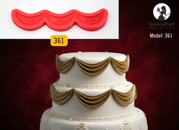 خرید قالب سیلیکونی والان پرده سورنا پارت | قالب تزیین حرفه‌ ای کیک