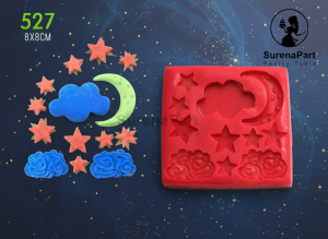 خرید مولد سیلیکونی ماه ستاره ابر سورنا پارت | قالب فوندانت و شکلات طرح آسمان