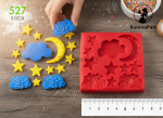 قالب سیلیکونی ماه ستاره ابر سورنا پارت | قالب فوندانت و شکلات طرح ابر ستاره ماه