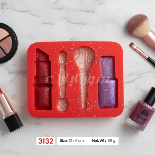 مولد سیلیکونی طرح لوازم آرایش سورنا پارت | قالب فوندانت طرح آرایشی