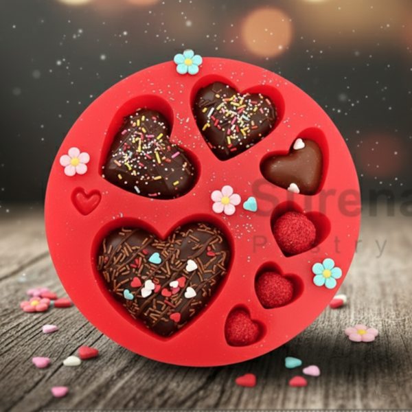 خرید مولد سیلیکونی طرح قلب ساده ۹عددی کوچک سورنا پارت