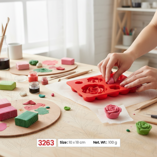 خرید قالب سیلیکونی طرح گل رز 7 عددی سورنا پارت