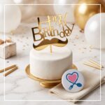 تاپر کیک «happy birthday» طرح سیبیل