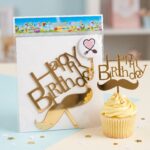 تاپر کیک «happy birthday» طرح سیبیل