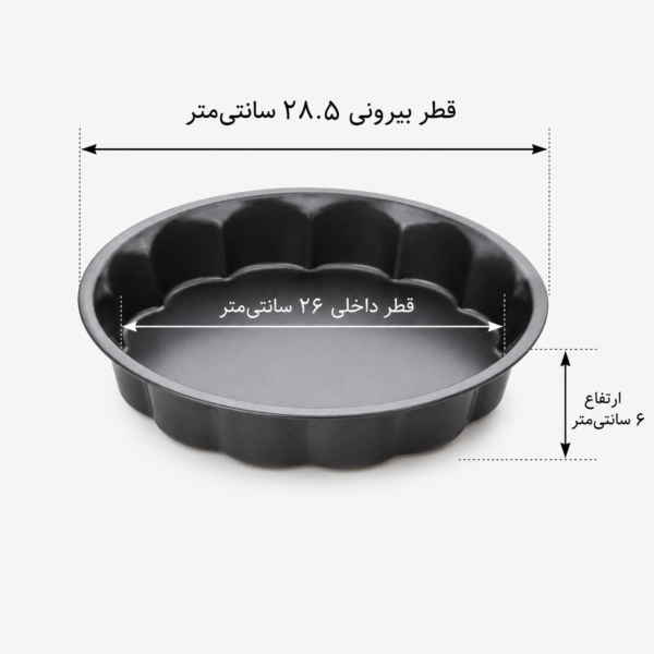 قالب تفلون گرد کنگره ای قطر ۲۶