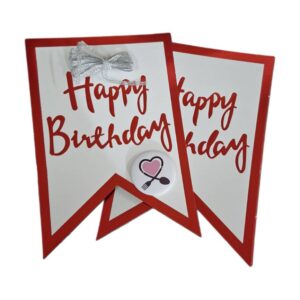 ریسه مقوایی طرح happy birthday قرمز متالیک